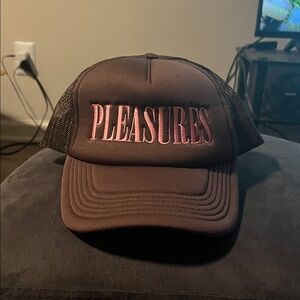 PLEASURES Brown Trucker Hat